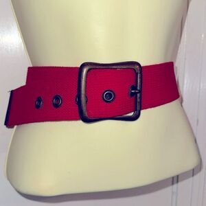Vintage 80s Esprit wide red‎ canvas belt